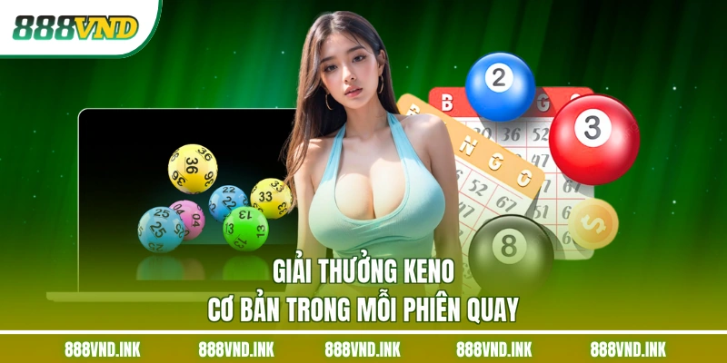 Giải thưởng Keno cơ bản trong mỗi phiên quay